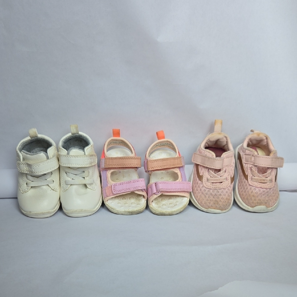 Set of 3 - Carter's, Garanimals Size 2 Baby Sneakers, Sandals